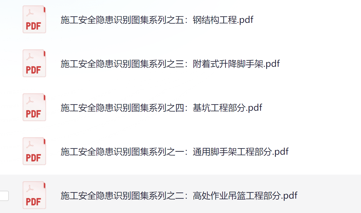 施工安全隐患识别图集系列图文并茂