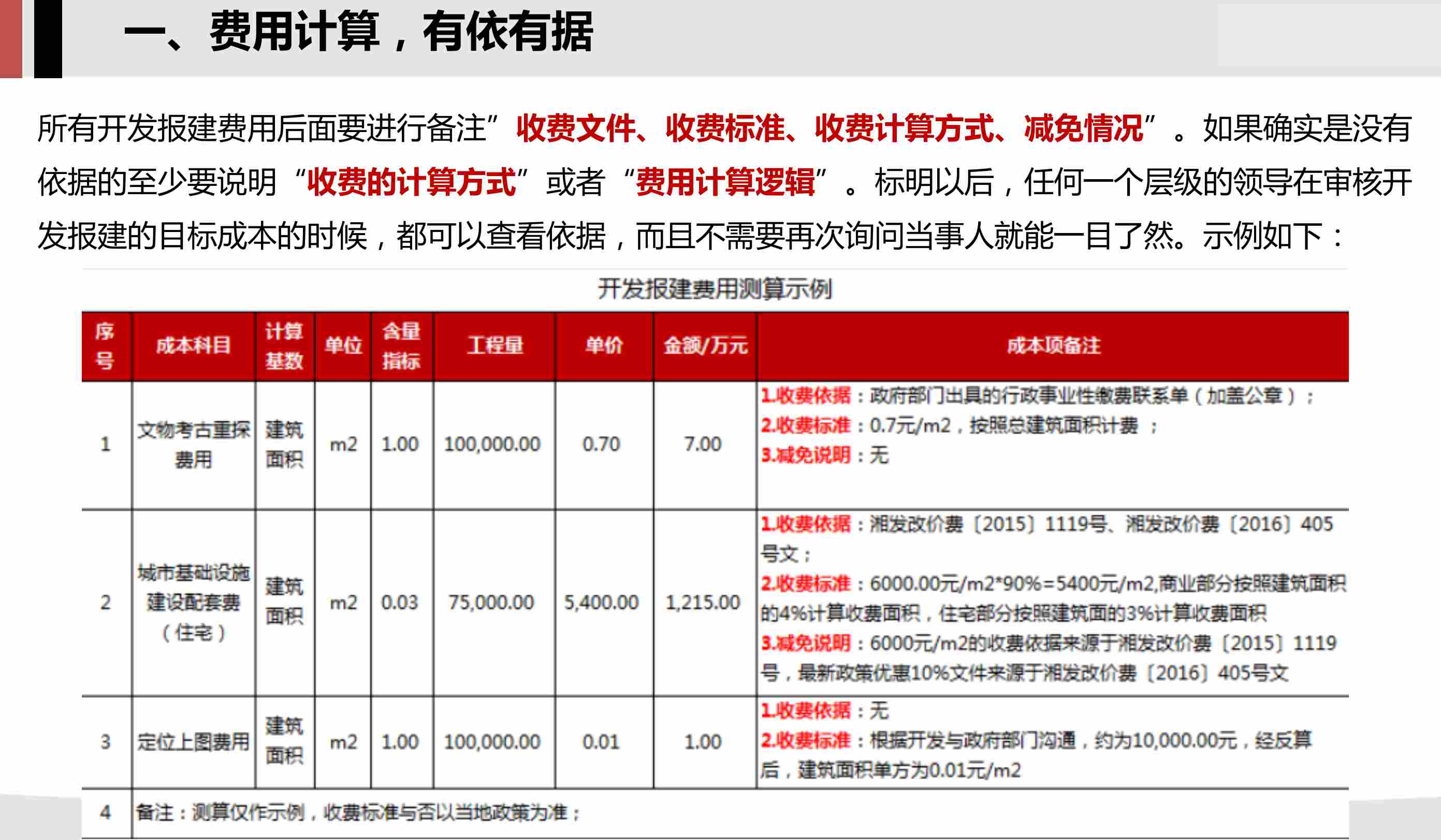 目标成本中开发报建费用测算要点分析课件