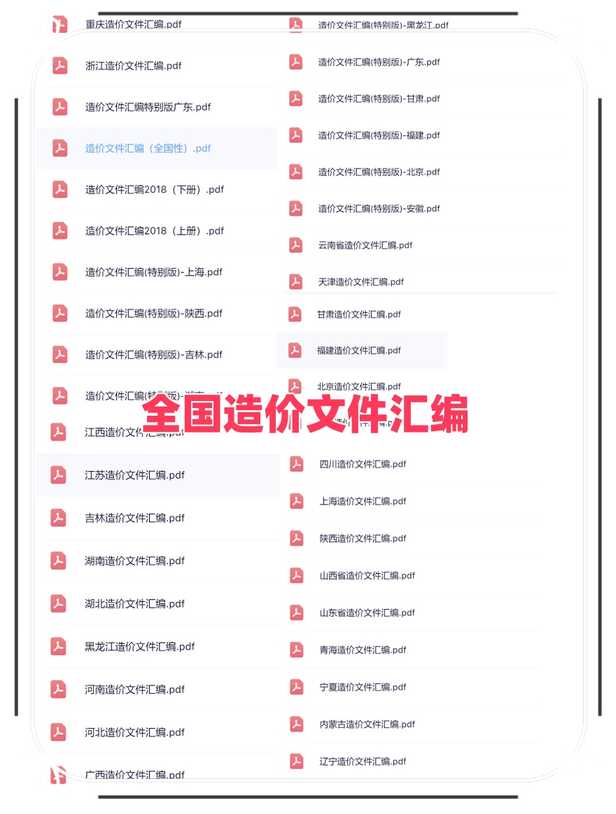 全国造价文件汇编含更新